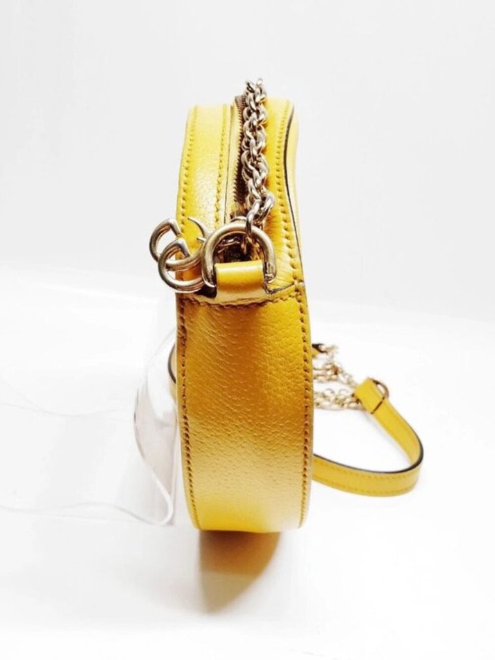 Authentic Gucci Ophidia Flora Round Mini Crossbody Bag Yellow Leather GG Supreme - Picture 5 of 16